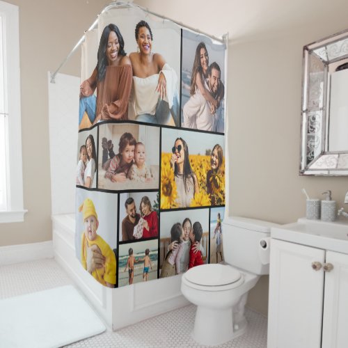 Create Your Own 10 Photo Collage Shower Curtain