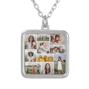 Create Your Own 10 Photo Collage Silver Plated Necklace