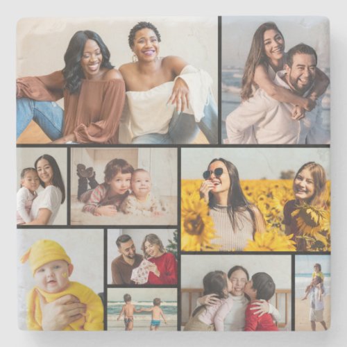 Create Your Own 10 Photo Collage Stone Coaster