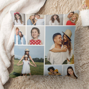 Create Your Own 10 Photo Collage Throw Pillow