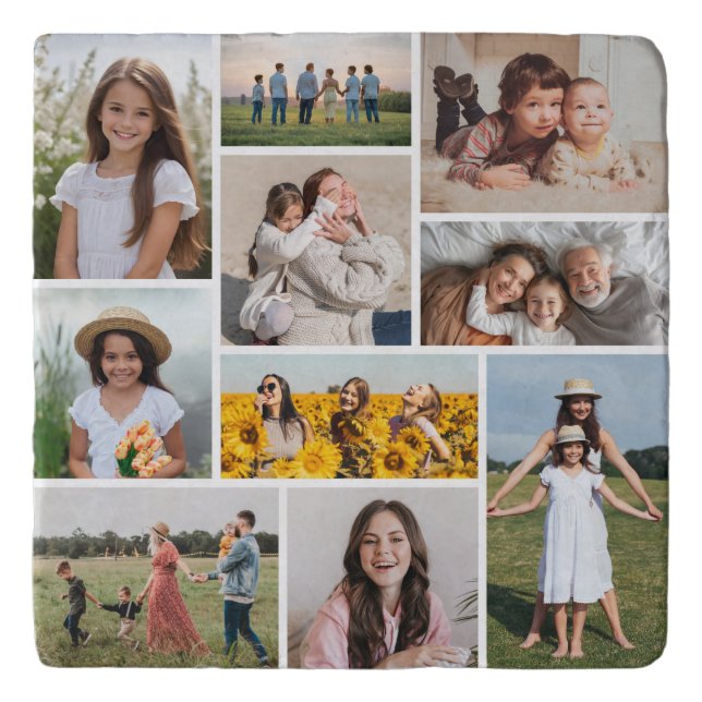 Create Your Own 10 Photo Collage Trivet (Front)
