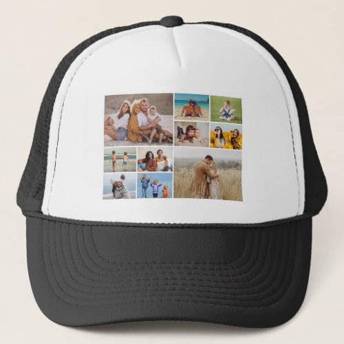 Create Your Own 10 Photo Collage Trucker Hat
