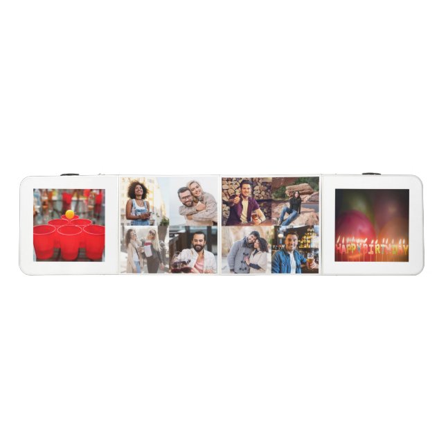 Create your Own 10 Photo Collage White Beer Pong Table (Top)