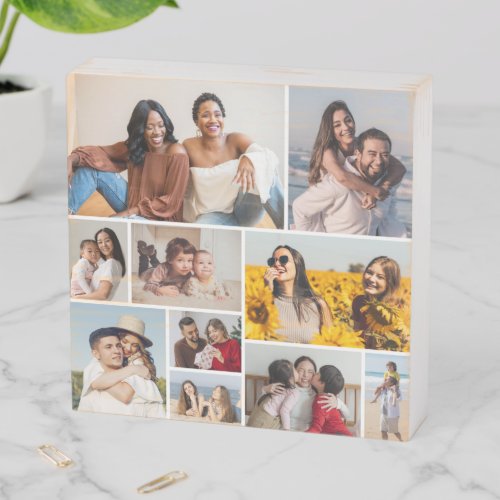 Create Your Own 10 Photo Collage Wooden Box Sign