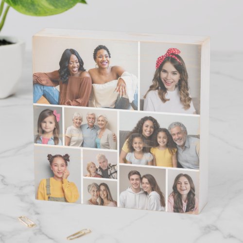 Create Your Own 10 Photo Collage Wooden Box Sign