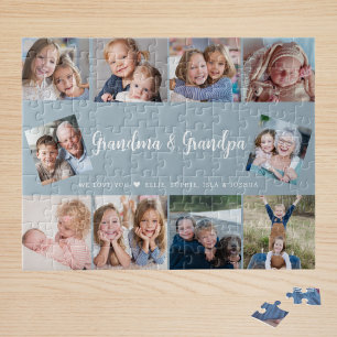 Create Your Own 10 Photo Grandparents Modern  Jigsaw Puzzle