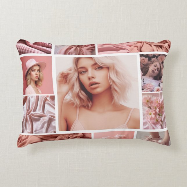 Create Your Own 11 Photo Collage  Accent Pillow (Front)