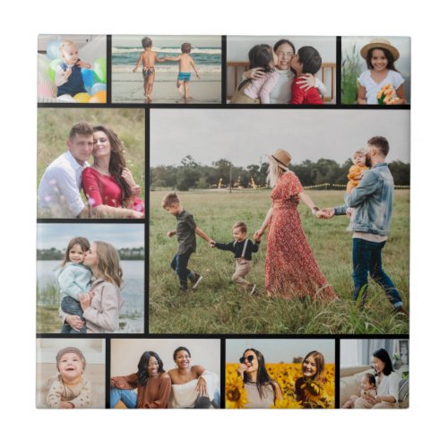 Create Your Own  11 Photo Collage Ceramic Tile