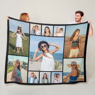 Create Your Own 11 Photo Collage Fleece Blanket
