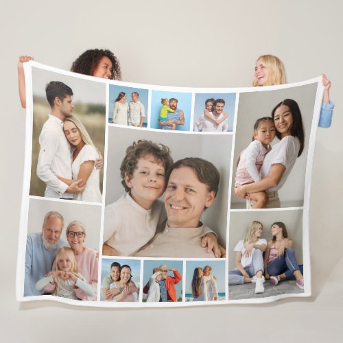 Create Your Own 11 Photo Collage Fleece Blanket