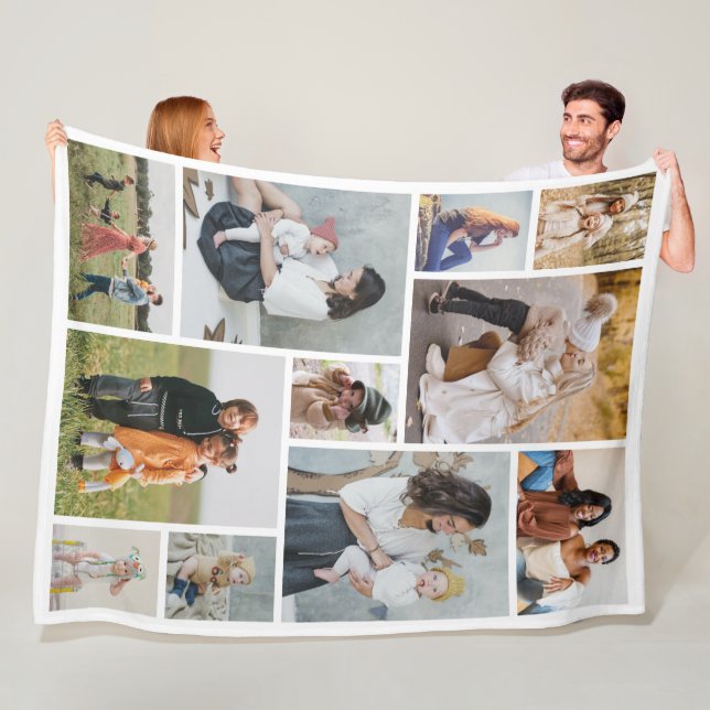 Create Your Own 11 Photo Collage Fleece Blanket (In Situ)
