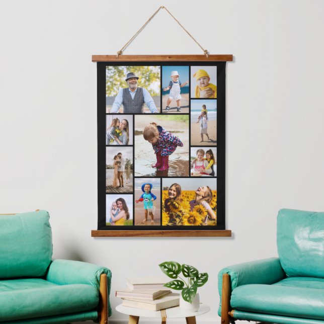 Create Your Own 11 Photo Collage Hanging Tapestry (Living Room)