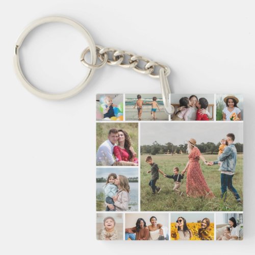 Create Your Own  11 Photo Collage Keychain