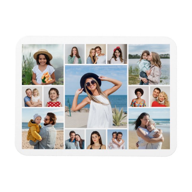 Create Your Own 11 Photo Collage Magnet (Horizontal)