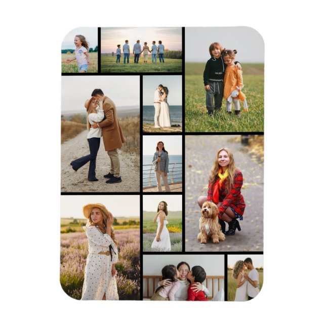 Create Your Own 11 Photo Collage  Magnet (Vertical)