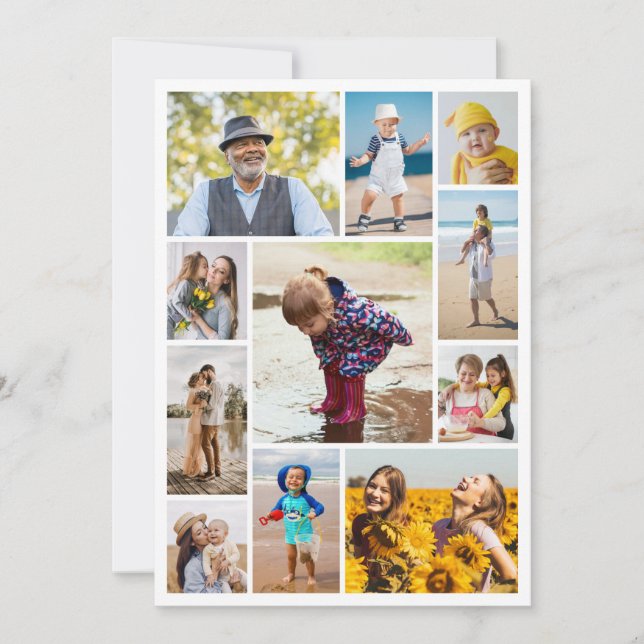 Create Your Own 11 Photo Collage Note Card (Front)