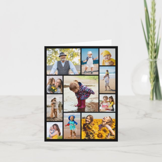 Create Your Own 11 Photo Collage Note Card (Front)