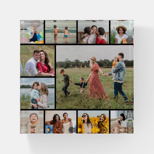 Create Your Own  11 Photo Collage Paperweight