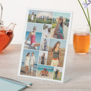Create Your Own 11 Photo Collage Pedestal Sign