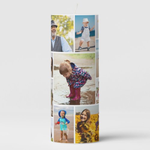 Create Your Own 11 Photo Collage Pillar Candle