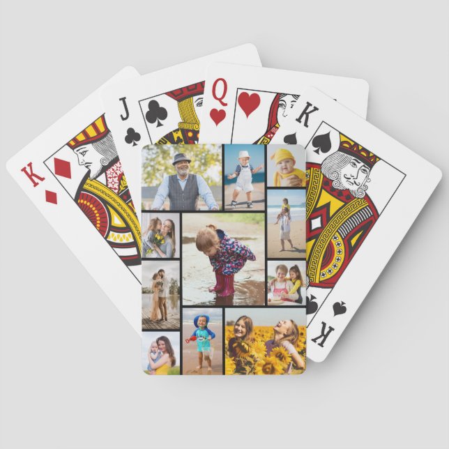 Create Your Own 11 Photo Collage Poker Cards (Back)