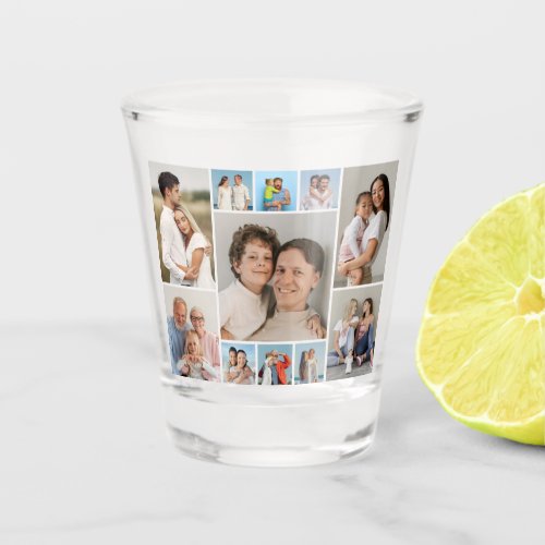 Create Your Own 11 Photo Collage Shot Glass