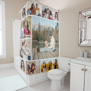 Create Your Own 11 Photo Collage Shower Curtain