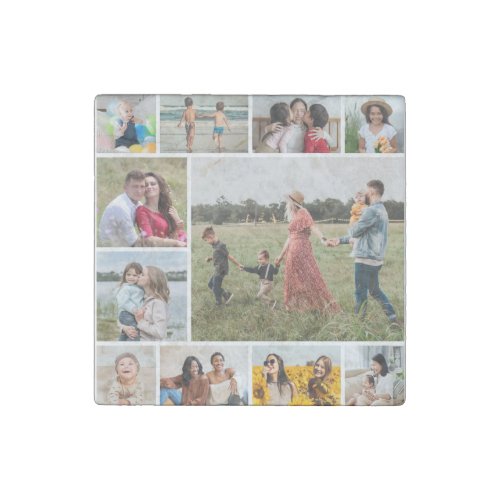 Create Your Own  11 Photo Collage Stone Magnet