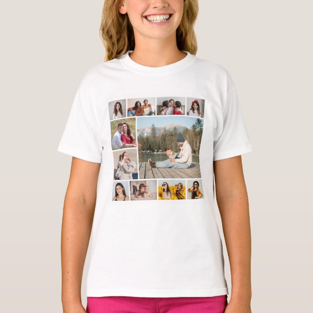 Create Your Own  11 Photo Collage T-Shirt (Front)