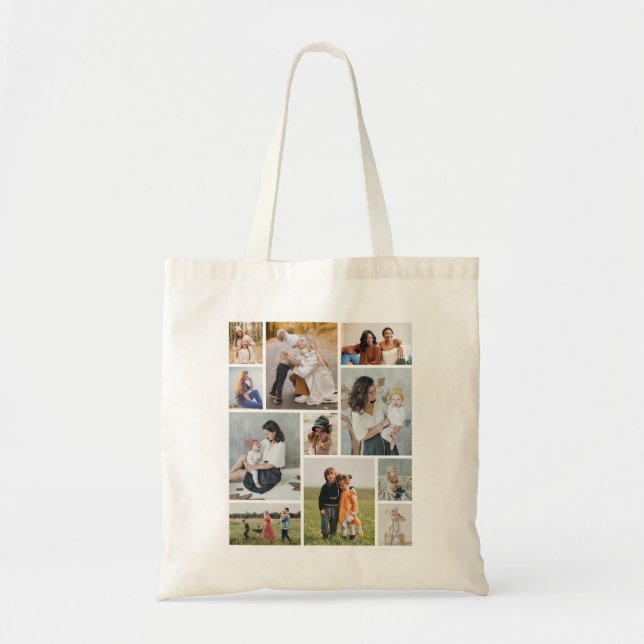 Create Your Own 11 Photo Collage Tote Bag (Front)
