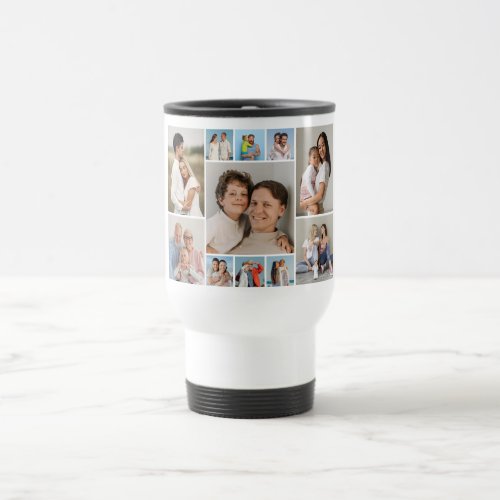 Create Your Own 11 Photo Collage Travel Mug
