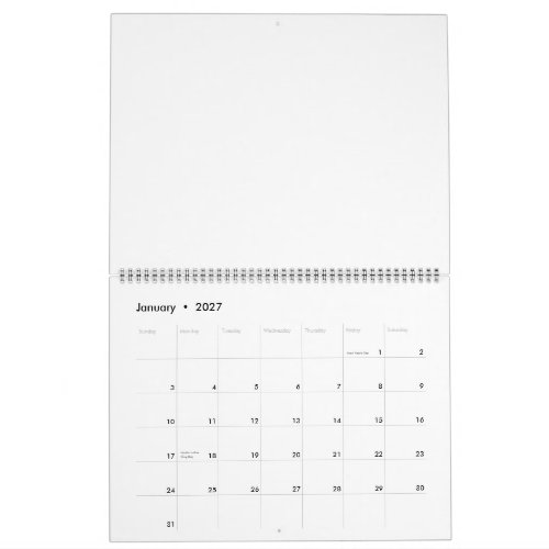 Create Your Own 11" x 14.25" Two Page Large Black Calendar