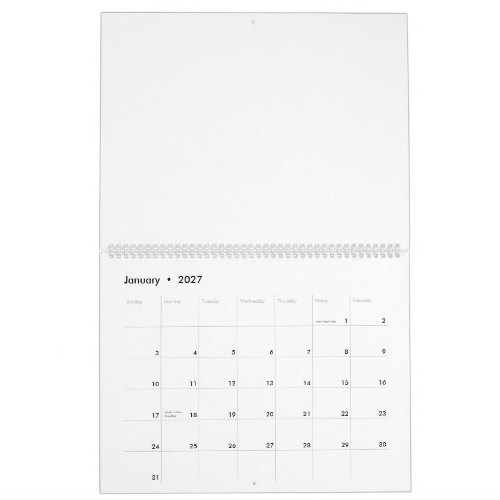Create Your Own 11" x 14.25" Two Page Large White Calendar