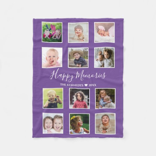 Create Your Own 12 Family Photo Collage Purple