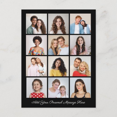 Create Your Own 12 Photo Collage Add Your Greeting Postcard