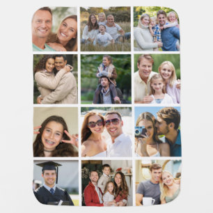Create your Own 12 Photo Collage Baby Blanket