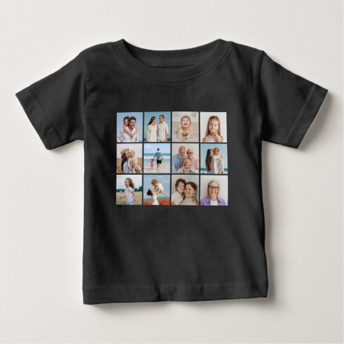 Create Your Own 12 Photo Collage Baby T_Shirt