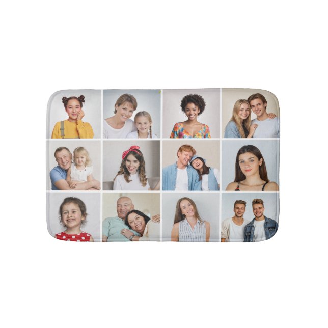 Create Your Own 12 Photo Collage Bath Mat (Front)