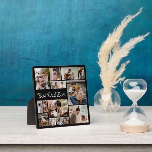 Create Your Own 12 Photo Collage Best Dad Ever Plaque (Insitu)