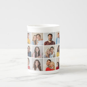 Create Your Own 12 Photo Collage Bone China Mug