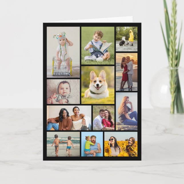 Create Your Own 12 Photo Collage Card (Front)