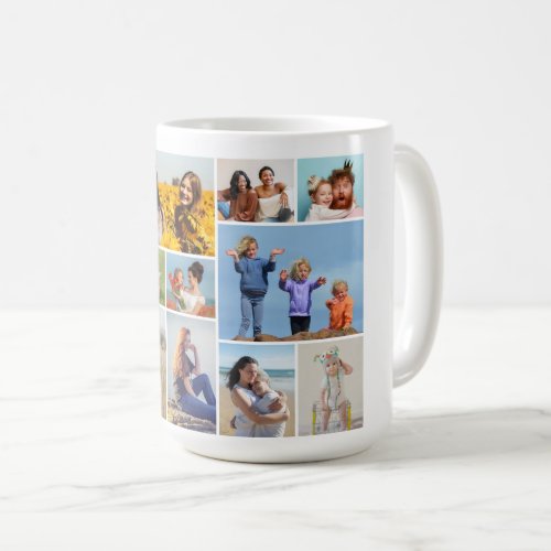 Create Your Own 12 Photo Collage Coffee Mug
