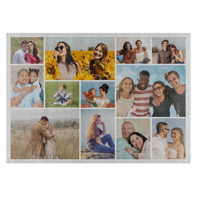 Create Your Own 12 Photo Collage Cutting Board (Front)