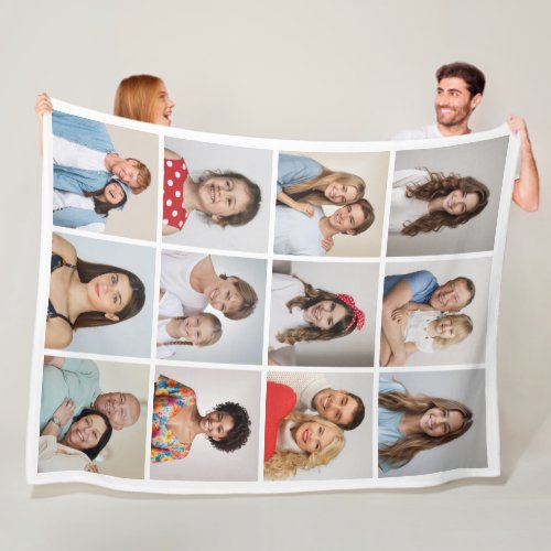 Create Your Own 12 Photo Collage Fleece Blanket