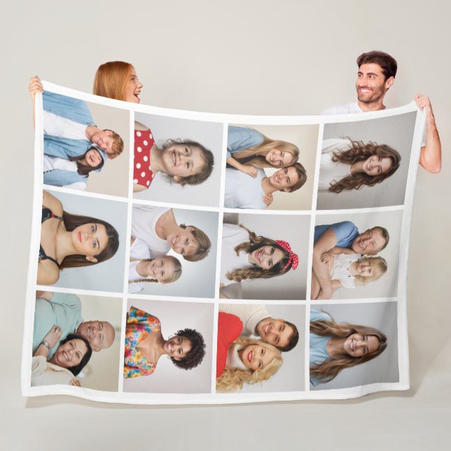 Create Your Own 12 Photo Collage Fleece Blanket (In Situ)