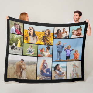 Create Your Own 12 Photo Collage Fleece Blanket