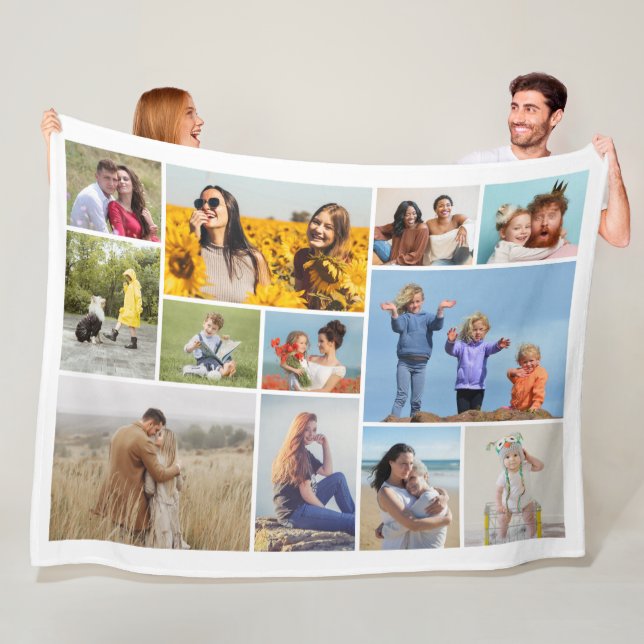 Create Your Own 12 Photo Collage Fleece Blanket (In Situ)