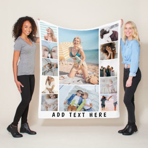 Create Your Own 12 Photo Collage Fleece Blanket