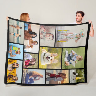 Create Your Own 12 Photo Collage Fleece Blanket