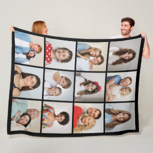 Create Your Own 12 Photo Collage Fleece Blanket